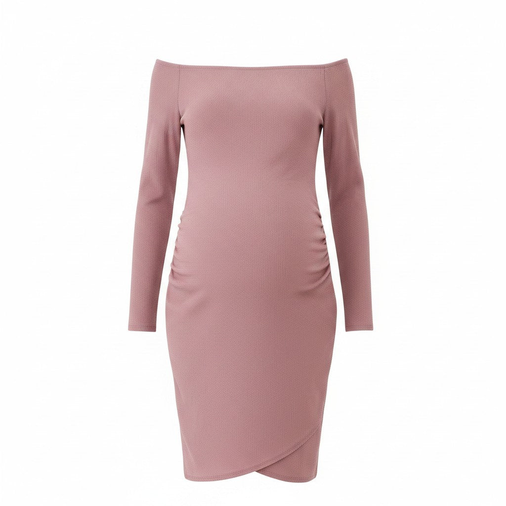 The Classic Off-Shoulder Dress – Maternity Occasion | Stretch Comfort