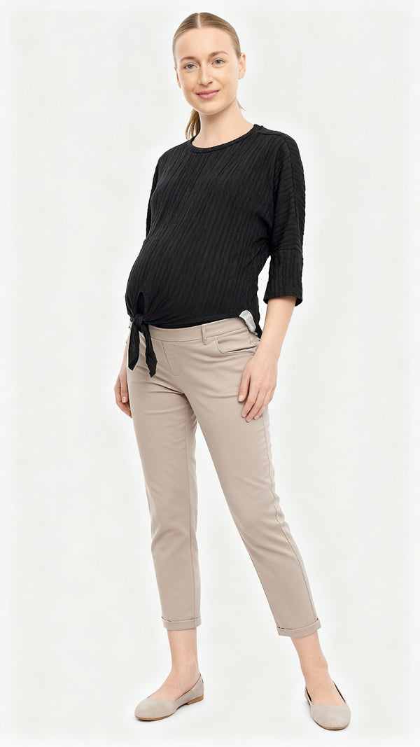 The Knot Knit Sweater – Ribbed Maternity Top | Cozy Layer