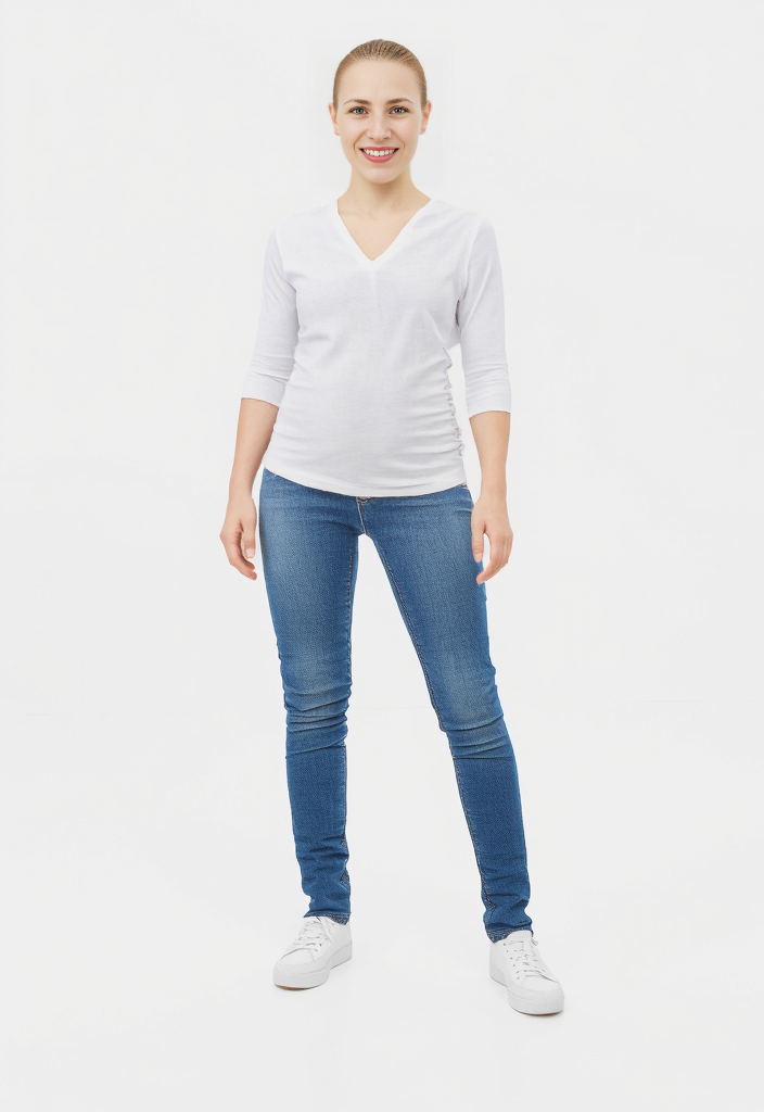 Thyme Blue Denim Maternity Jeans – Full Panel Comfort & Stretch