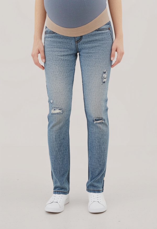 washed denim maternity jeans